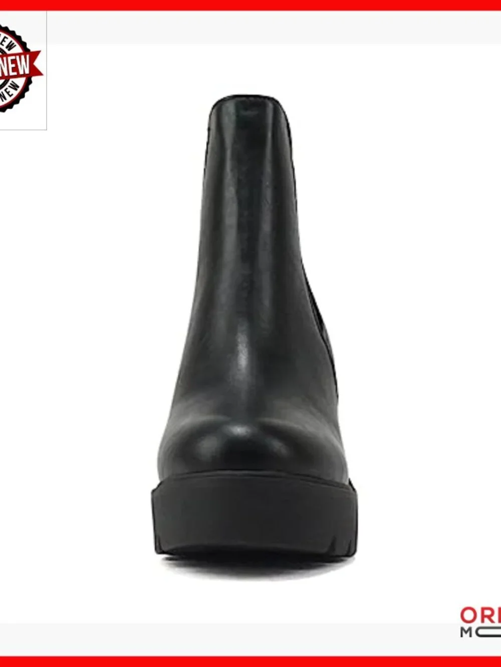 Lug Sole Chelsea Ankle Boots with 3.5 Inch Heel and Elastic Gore